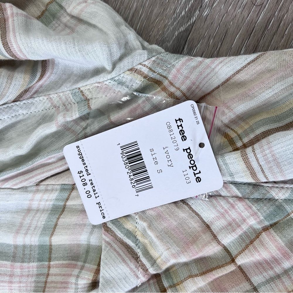 Nwt free people nordic day plaid top - Picture 7 of 8